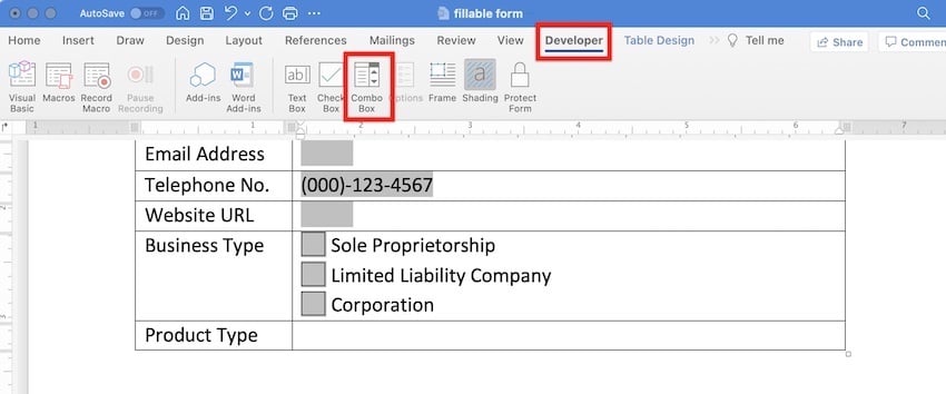How To Quickly Create A Fillable Form In Microsoft Word